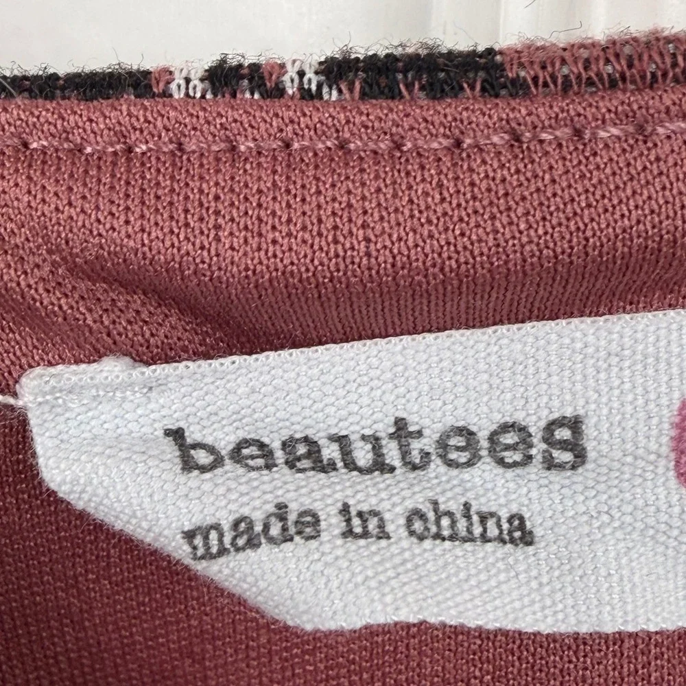 Beautees Girls Plaid Jumper Dress Mauve Black Button Front Size 7/8 7918A24